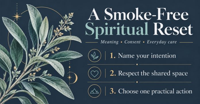 A smoke-free spiritual reset Name your intention, respect the shared space and choose one practical action.